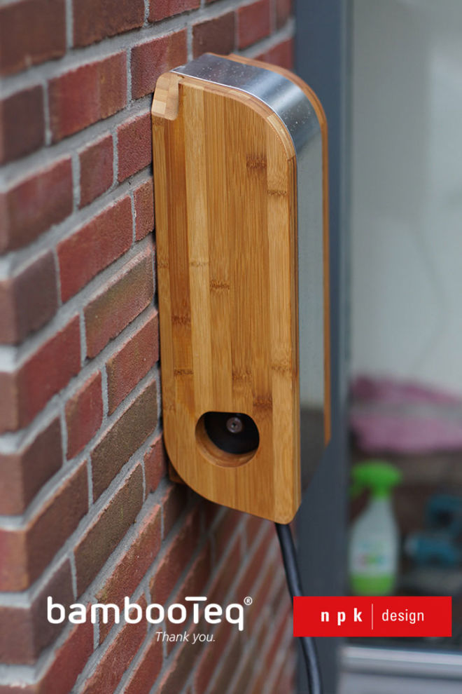 npk design ontwerp bamboe laadpaal met BambooTeq bamboe voor Tesla