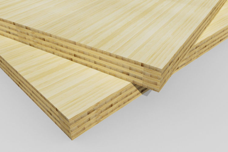 Bamboe plaat 30 mm side-pressed 7 laags naturel 400 x 62 cm