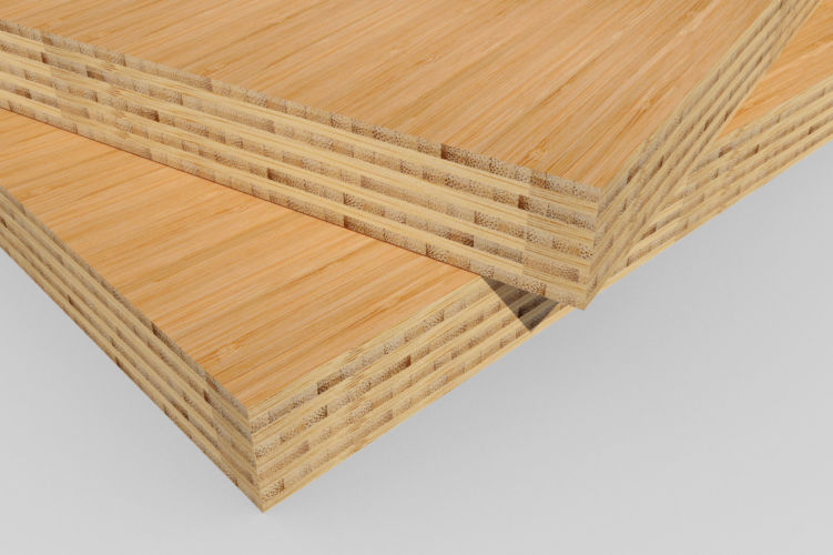 Bamboe plaat 40 mm side-pressed 9 laags caramel 400 x 90 cm